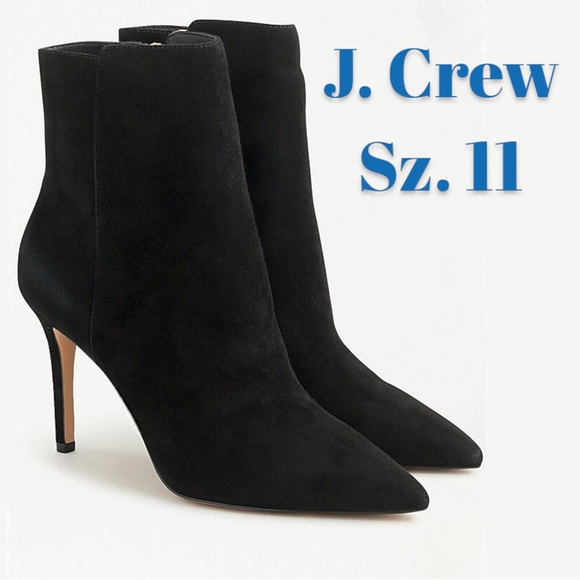 J. Crew Shoes - NWT - J. Crew Suede Pointed Stiletto Ankle Boot in Black - Sz 11 - AE853